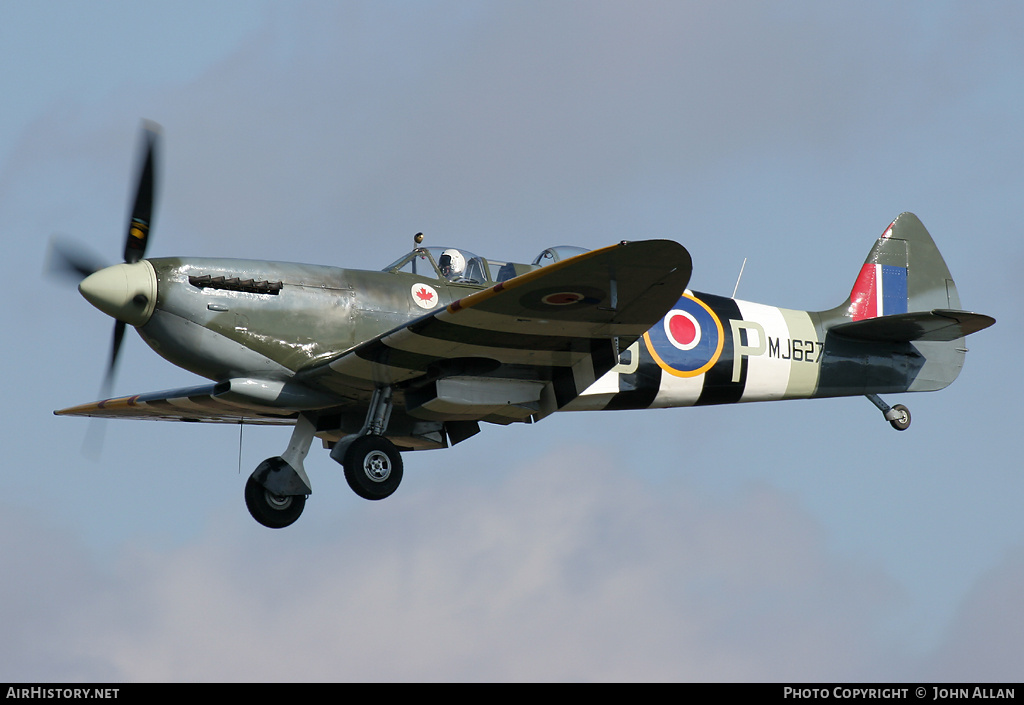 Aircraft Photo of G-BMSB / MJ627 | Supermarine 509 Spitfire T9 | UK - Air Force | AirHistory.net #88568