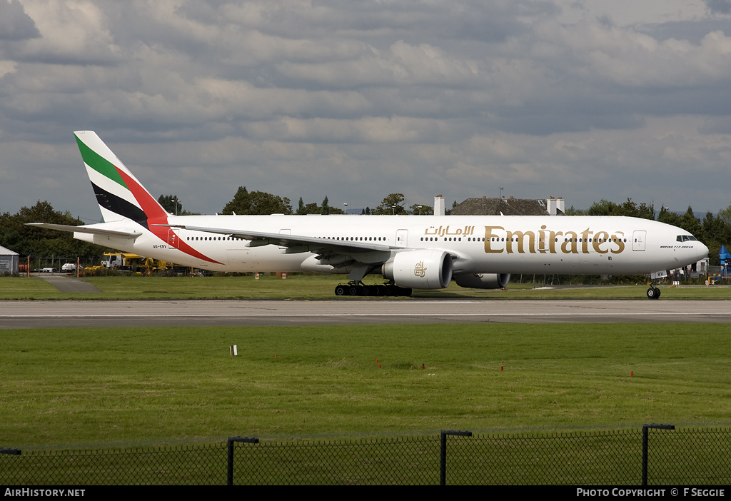 Aircraft Photo of A6-EBV | Boeing 777-31H/ER | Emirates | AirHistory.net #88586