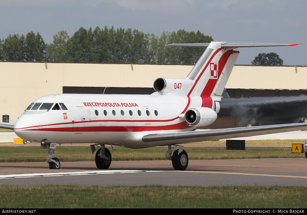 Aircraft Photo of 047 | Yakovlev Yak-40 | Poland - Air Force | AirHistory.net #89020