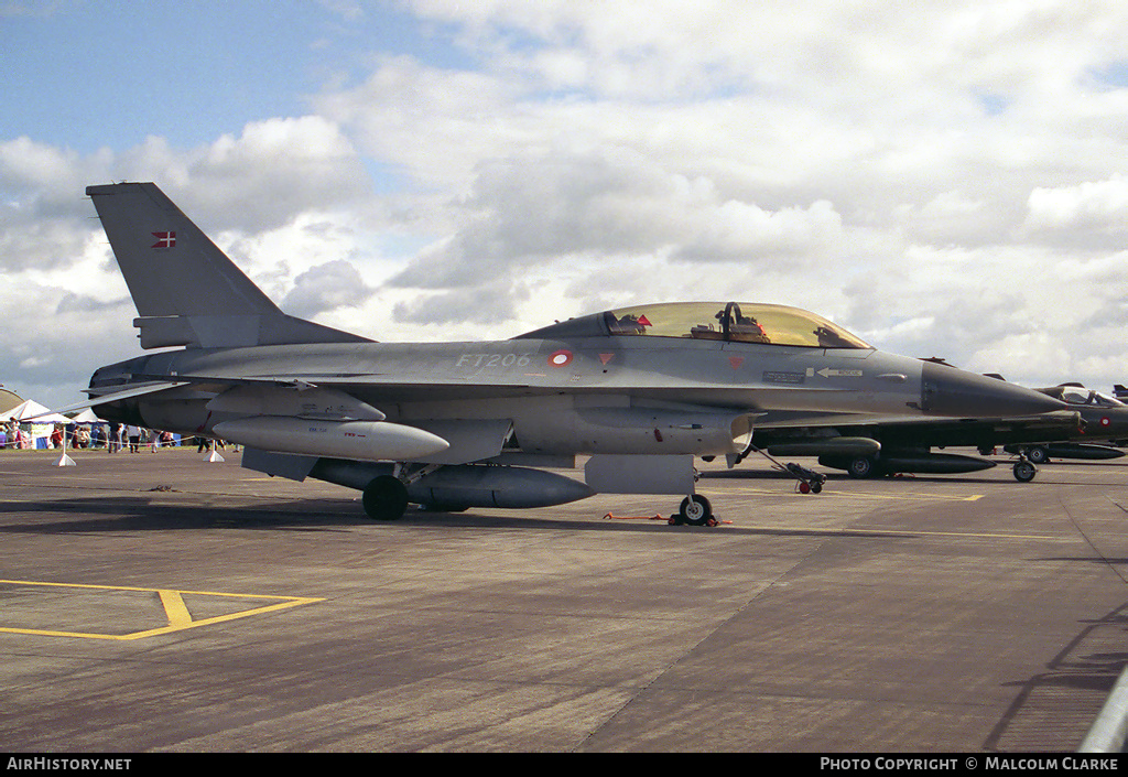 Aircraft Photo of ET-206 | General Dynamics F-16B Fighting Falcon | Denmark - Air Force | AirHistory.net #89035