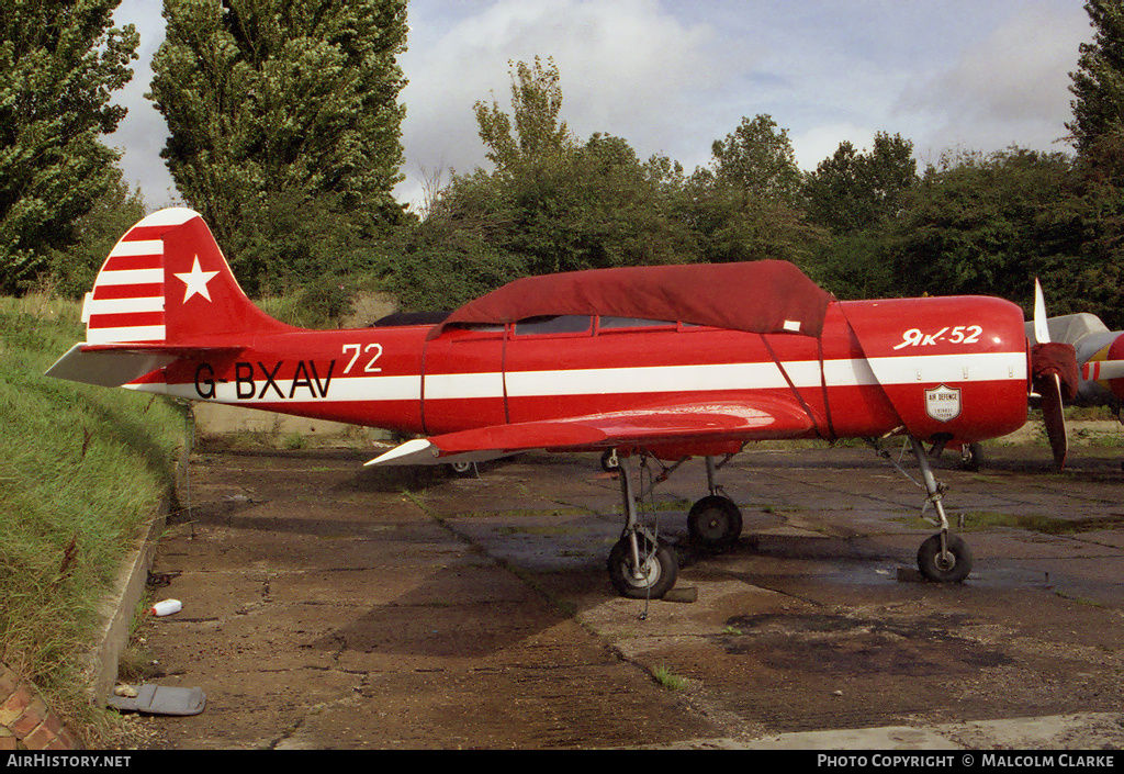 Aircraft Photo of G-BXAV | Yakovlev Yak-52 | AirHistory.net #89275