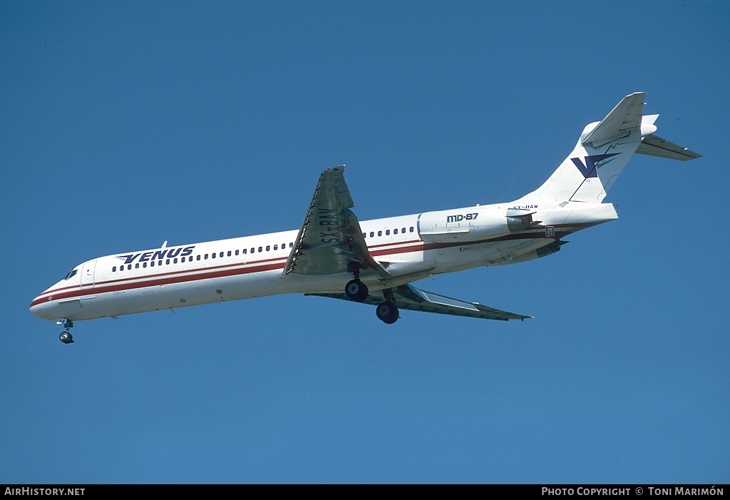 Aircraft Photo of SX-BAW | McDonnell Douglas MD-87 (DC-9-87) | Venus Airlines | AirHistory.net #89422