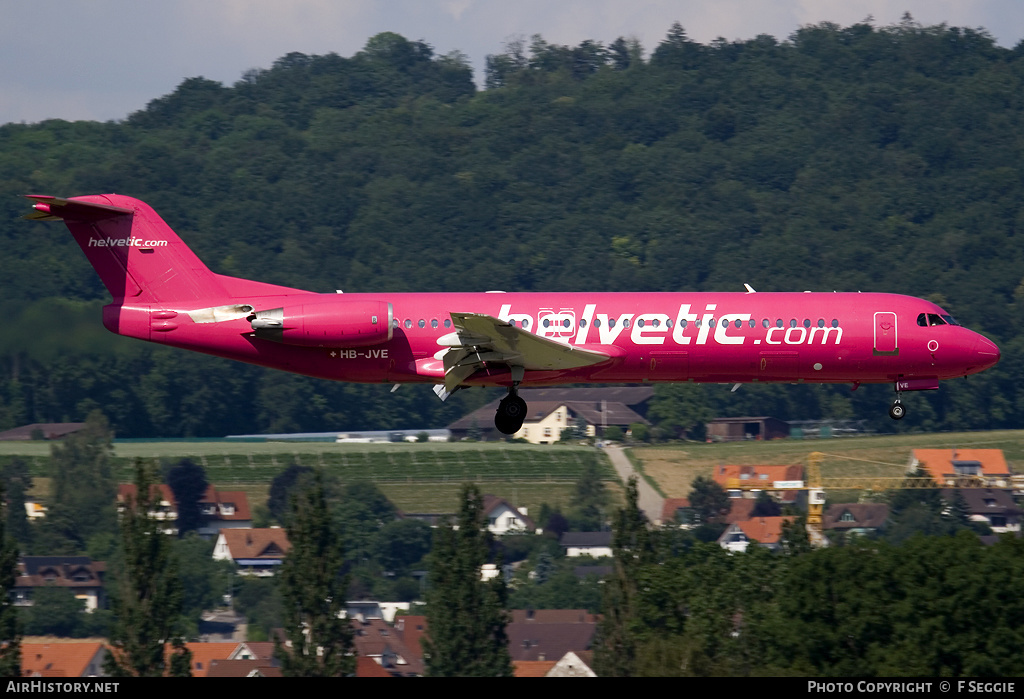 Aircraft Photo of HB-JVE | Fokker 100 (F28-0100) | Helvetic Airways | AirHistory.net #89639