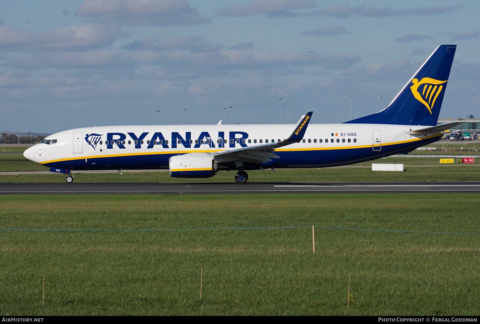 Aircraft Photo of EI-GSD | Boeing 737-800 | Ryanair | AirHistory.net #89760