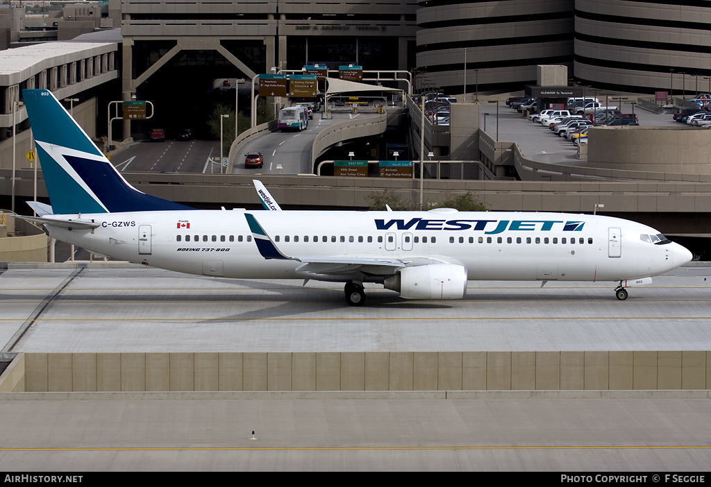 Aircraft Photo of C-GZWS | Boeing 737-8CT | WestJet | AirHistory.net #90164