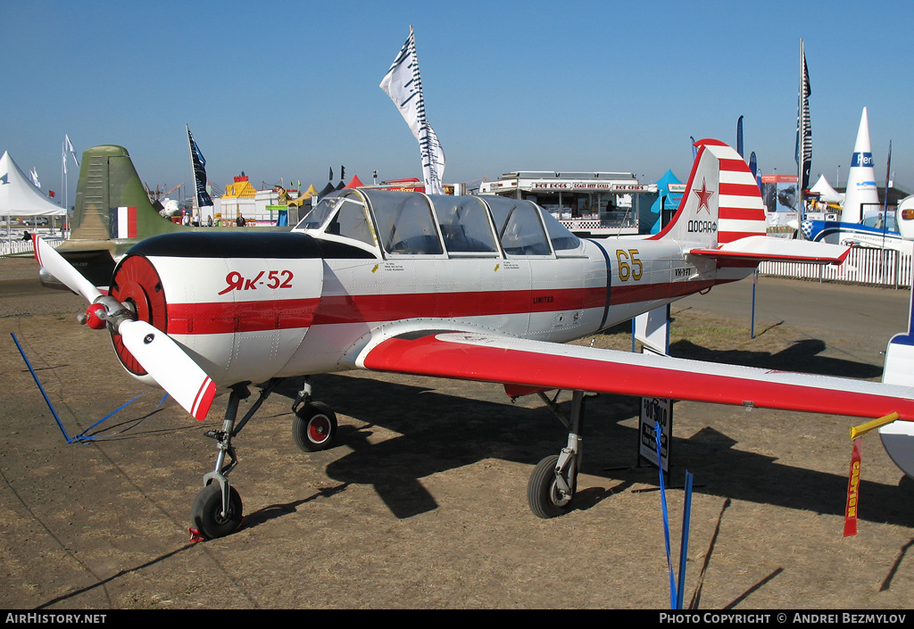 Aircraft Photo of VH-YFT / 65 | Yakovlev Yak-52 | Soviet Union - DOSAAF | AirHistory.net #90397