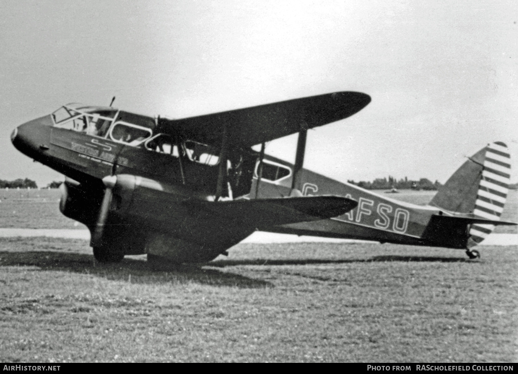 Aircraft Photo of G-AFSO | De Havilland D.H. 89 Dragon Rapide | Western Airways | AirHistory.net #90417