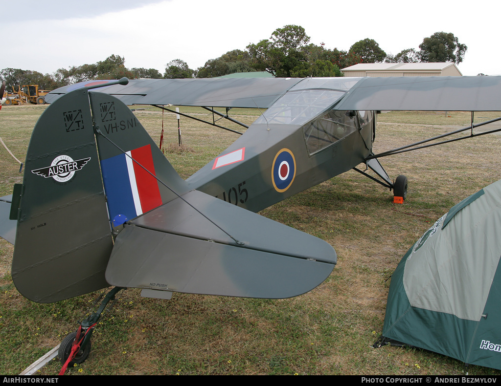 Aircraft Photo of VH-SNI / MZ105 | Taylorcraft E Auster Mk3 | UK - Air Force | AirHistory.net #90649