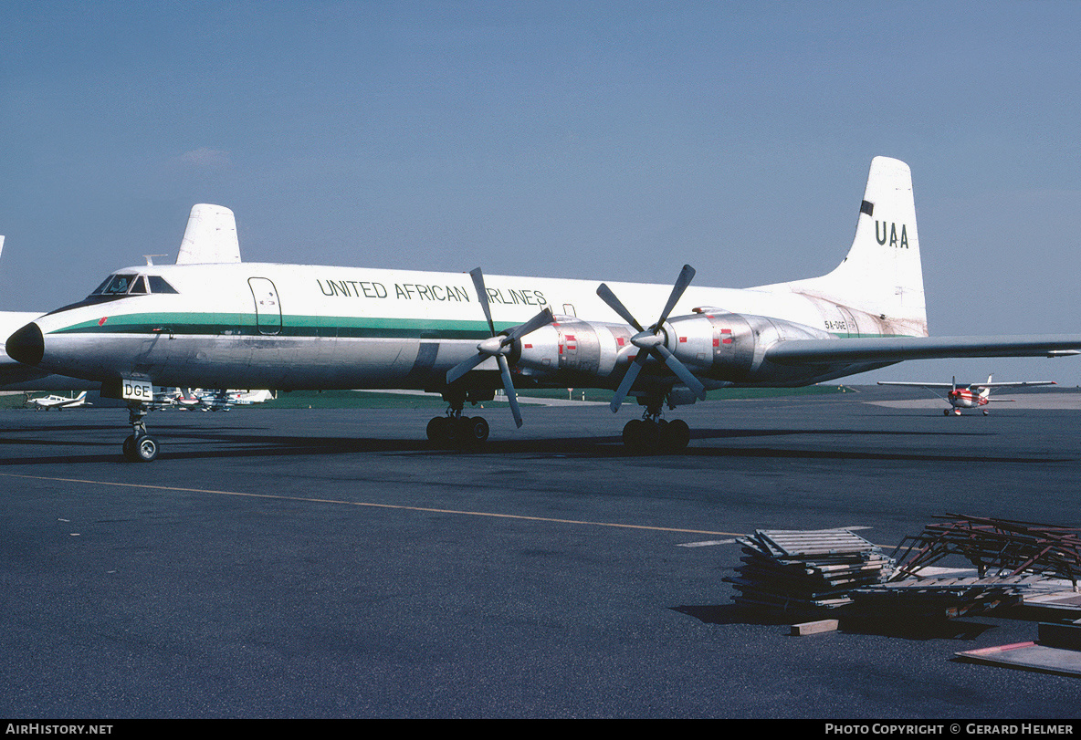 Aircraft Photo of 5A-DGE | Canadair CL-44D4-1 | United African Airlines | AirHistory.net #91057
