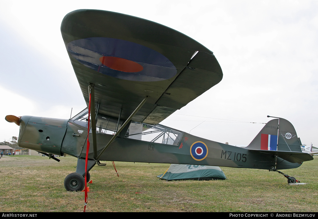 Aircraft Photo of VH-SNI / MZ105 | Taylorcraft E Auster Mk3 | UK - Air Force | AirHistory.net #91169