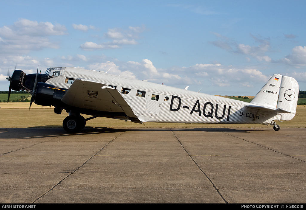 Aircraft Photo of D-CDLH / D-AQUI | Junkers Ju 52/3m g8e | Deutsche Luft Hansa | AirHistory.net #91380
