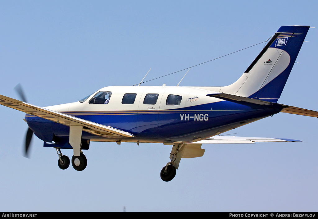 Aircraft Photo of VH-NGG | Piper PA-46-350P Malibu Mirage | MGA & Whittles Services | AirHistory.net #91393
