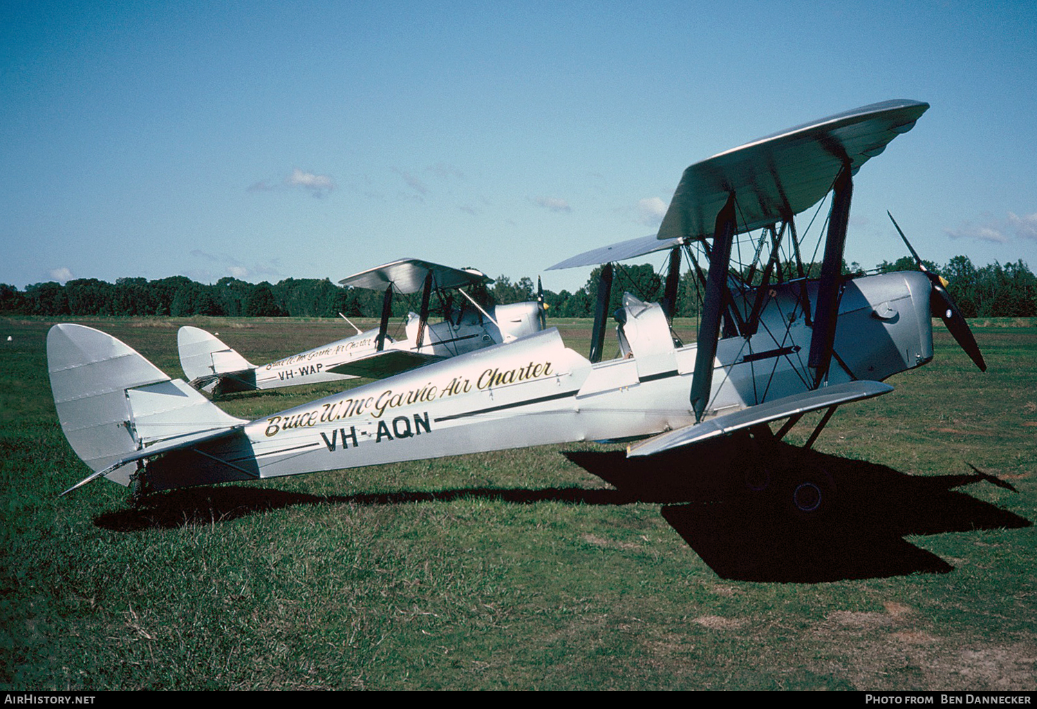 Aircraft Photo of VH-AQN | De Havilland D.H. 82A Tiger Moth | Bruce W McGarvie Air Charter | AirHistory.net #91582