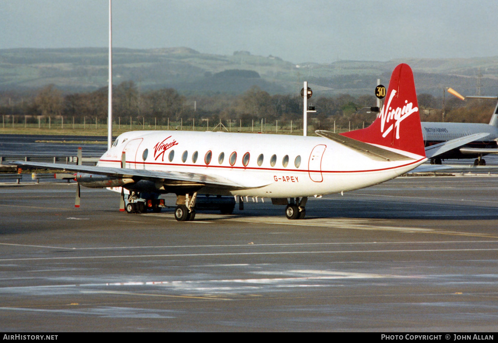 Aircraft Photo of G-APEY | Vickers 806 Viscount | Virgin Atlantic Airways | AirHistory.net #91893