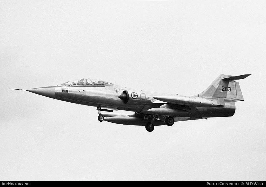 Aircraft Photo of 263 | Lockheed TF-104G Starfighter | Norway - Air Force | AirHistory.net #92110