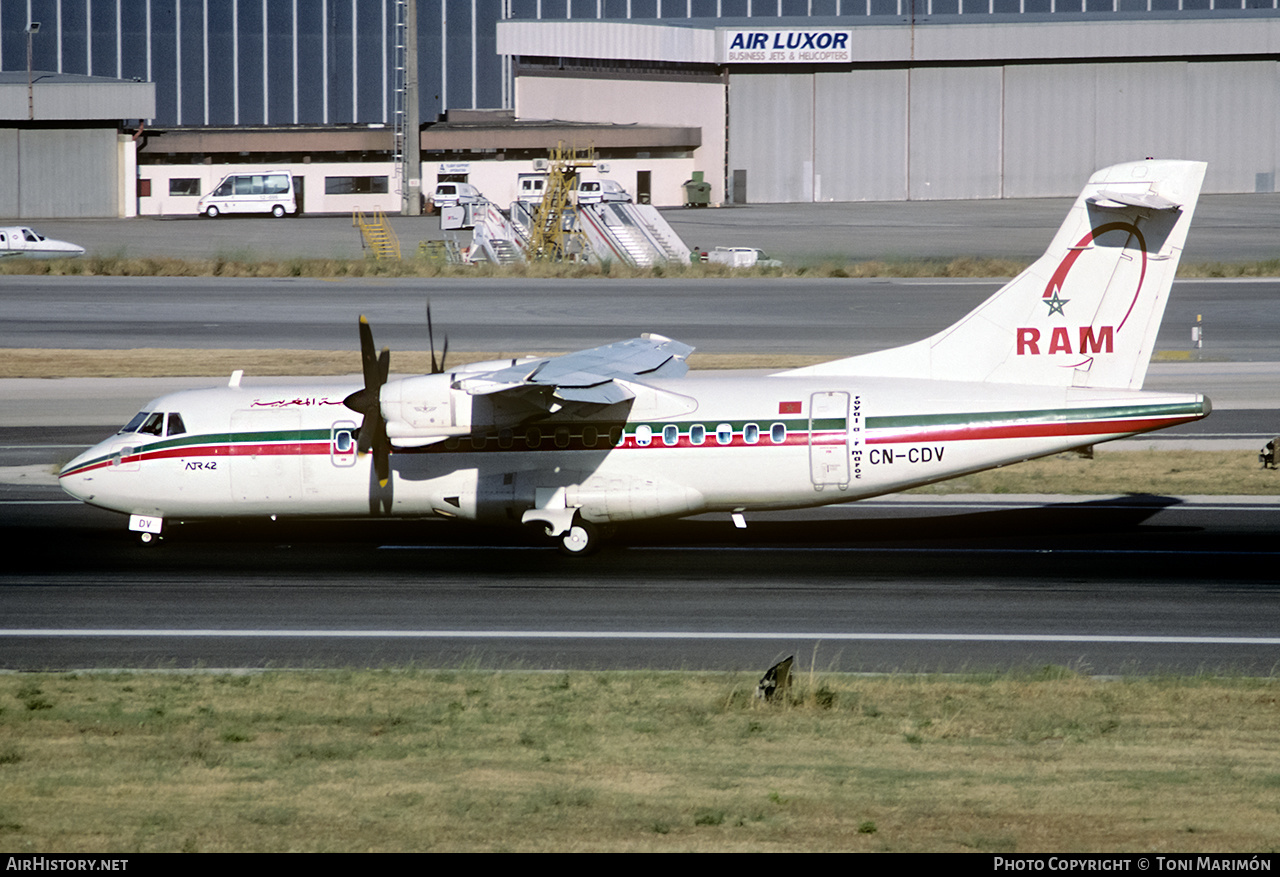 Aircraft Photo of CN-CDV | ATR ATR-42-300 | Royal Air Maroc - RAM | AirHistory.net #92218