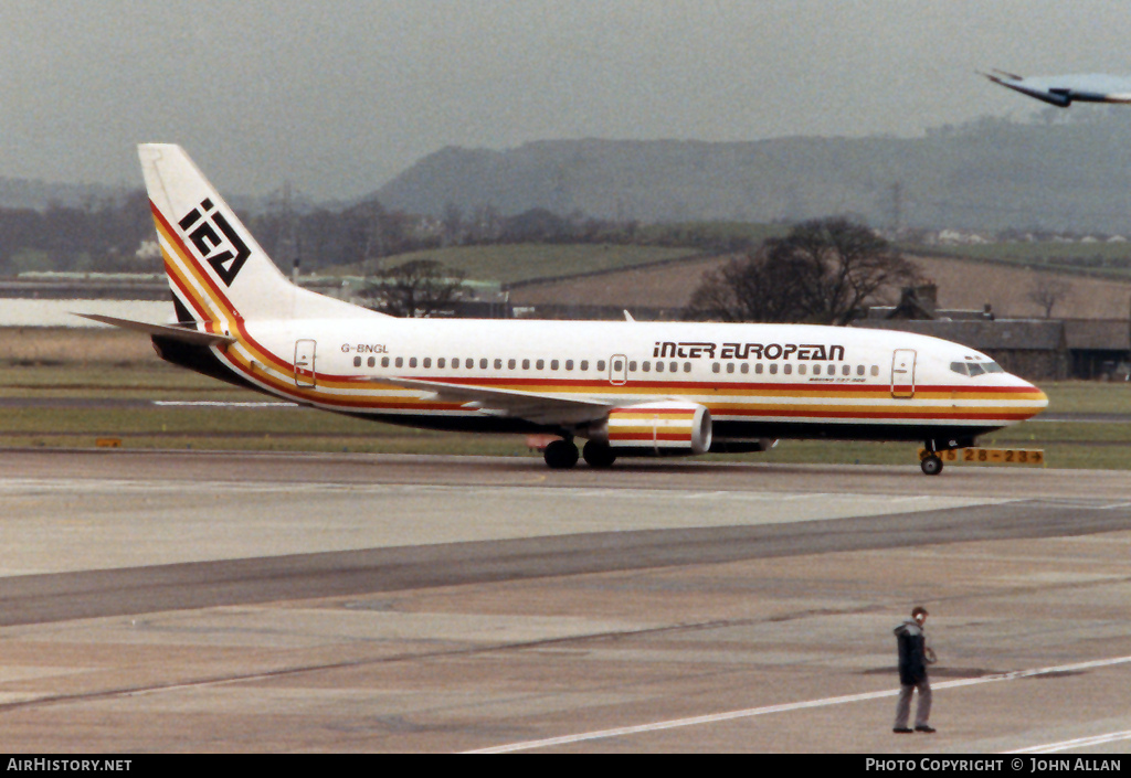 Aircraft Photo of G-BNGL | Boeing 737-3Y0 | Inter European Airways - IEA | AirHistory.net #92250