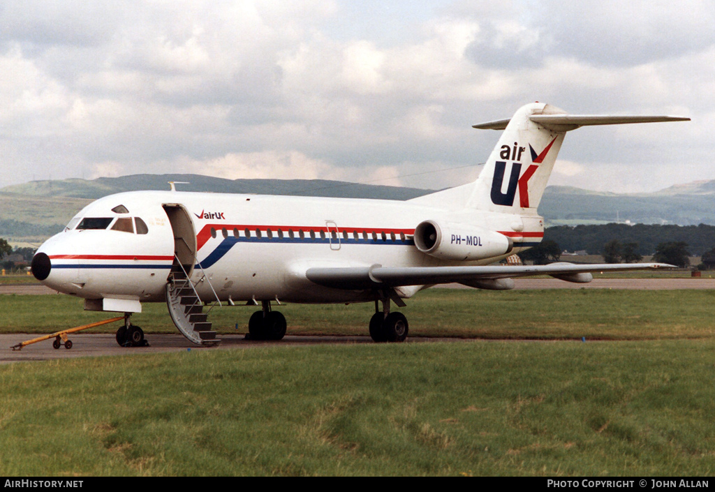 Aircraft Photo of PH-MOL | Fokker F28-1000 Fellowship | Air UK | AirHistory.net #92294