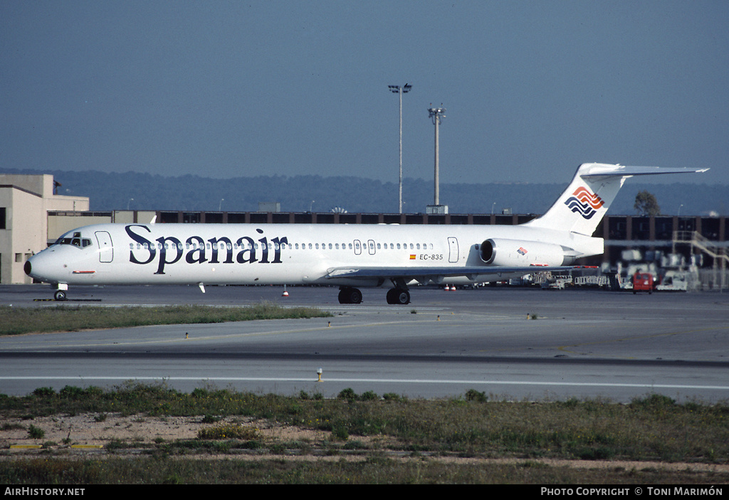 Aircraft Photo of EC-835 | McDonnell Douglas MD-83 (DC-9-83) | Spanair | AirHistory.net #92316