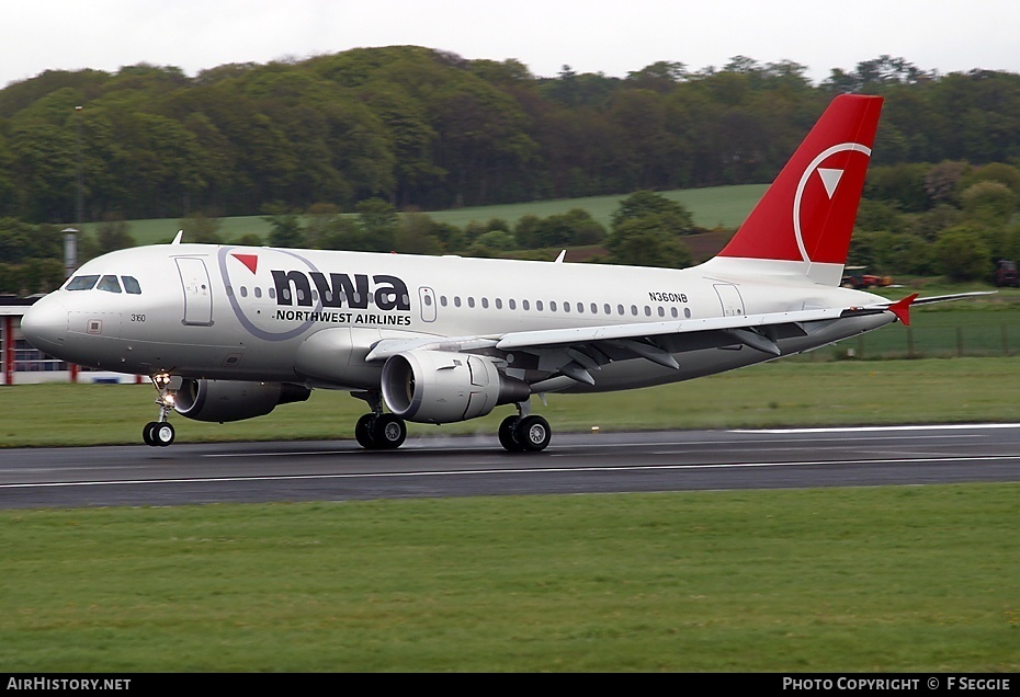 Aircraft Photo of N360NB | Airbus A319-114 | Northwest Airlines | AirHistory.net #92436