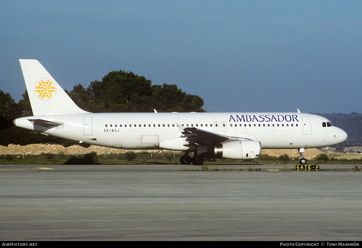 Aircraft Photo of SX-BSJ | Airbus A320-231 | Ambassador Airways | AirHistory.net #92456