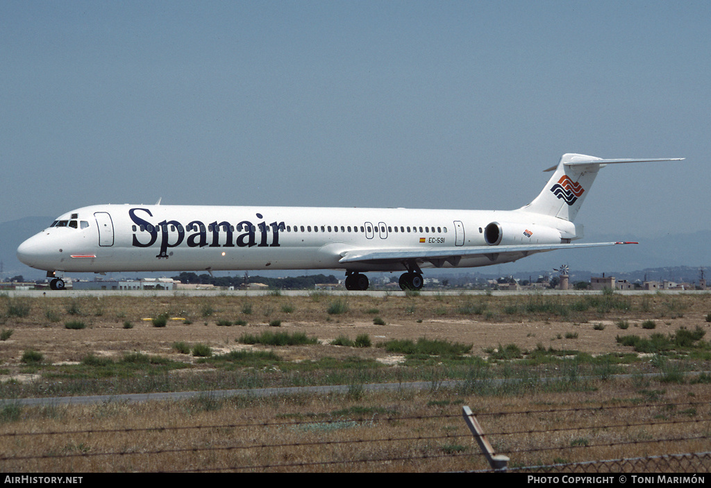 Aircraft Photo of EC-591 | McDonnell Douglas MD-83 (DC-9-83) | Spanair | AirHistory.net #92573