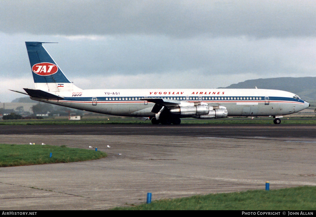 Aircraft Photo of YU-AGI | Boeing 707-351C | JAT Yugoslav Airlines - Jugoslovenski Aerotransport | AirHistory.net #92581