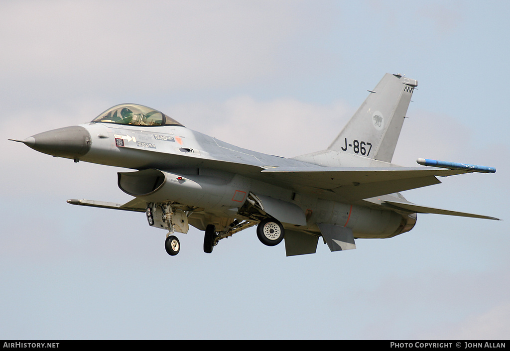 Aircraft Photo of J-867 | General Dynamics F-16AM Fighting Falcon | Netherlands - Air Force | AirHistory.net #92740