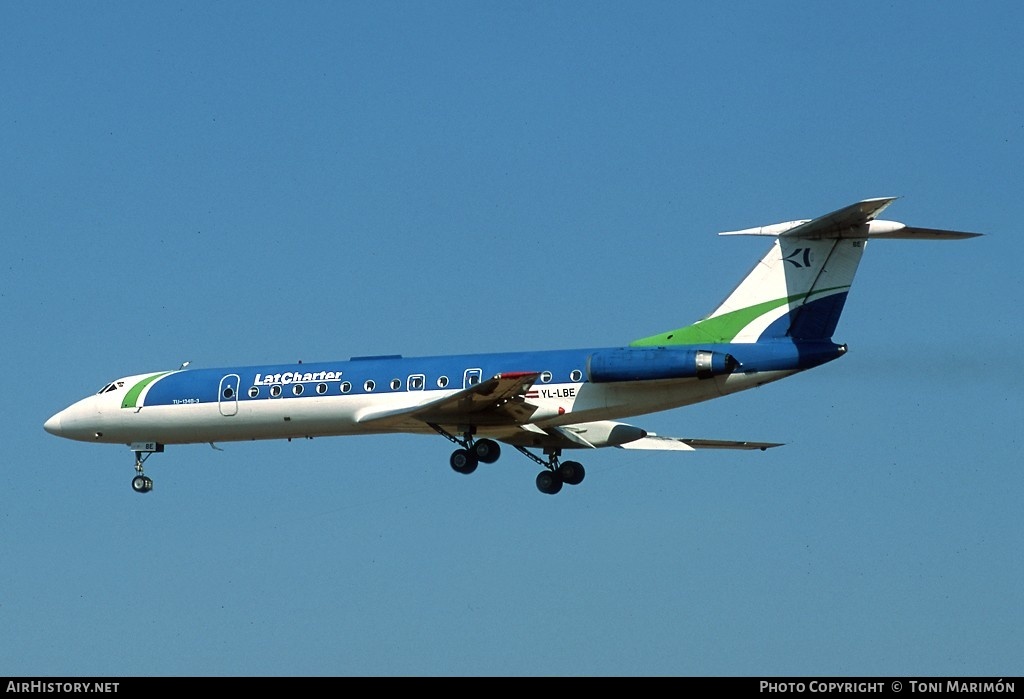 Aircraft Photo of YL-LBE | Tupolev Tu-134B-3 | LatCharter Airlines | AirHistory.net #93048