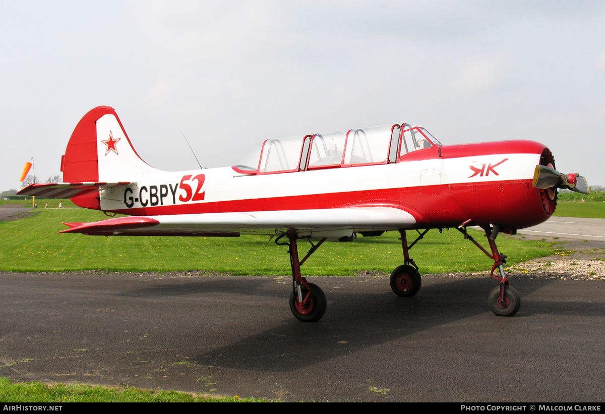 Aircraft Photo of G-CBPY / 52 red | Yakovlev Yak-52 | Soviet Union - Air Force | AirHistory.net #93496