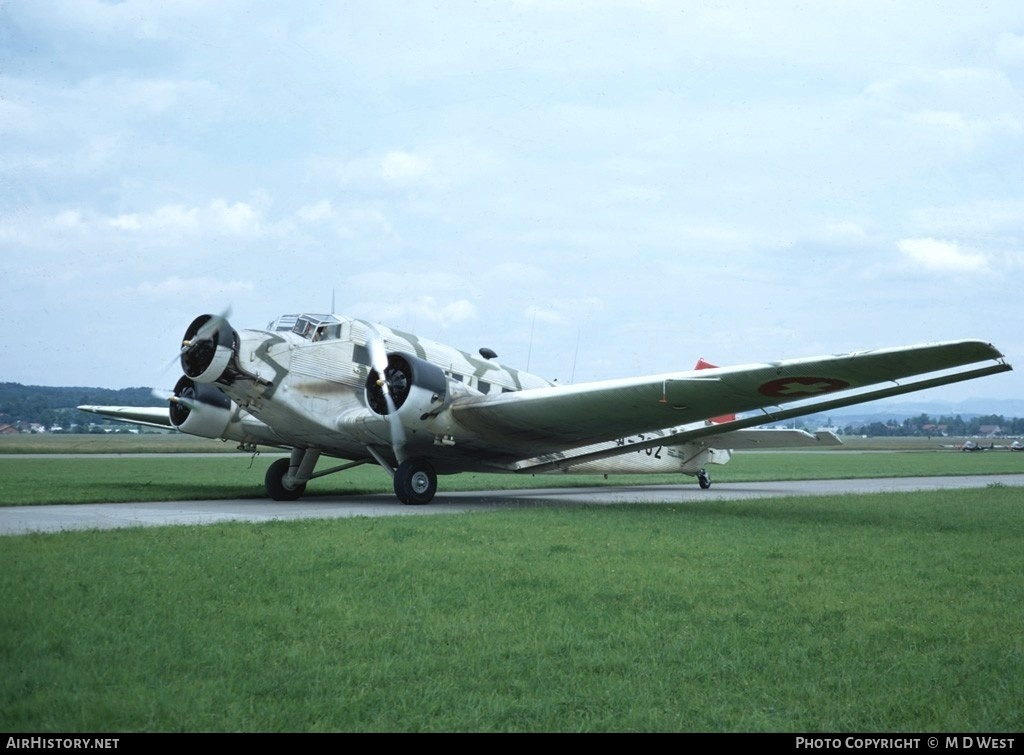 Aircraft Photo of A-702 | Junkers Ju 52/3m g4e | Switzerland - Air Force | AirHistory.net #93556