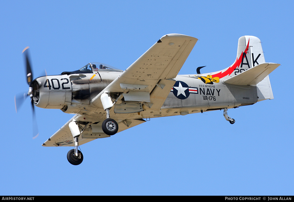 Aircraft Photo of G-RADR / 126922 | Douglas A-1D Skyraider (AD-4NA) | USA - Navy | AirHistory.net #94384