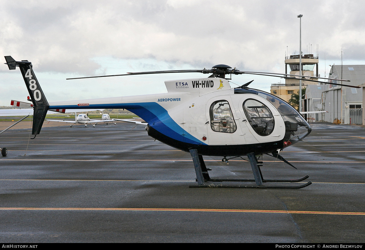 Aircraft Photo of VH-HWD | Hughes 500D (369D) | Aeropower | AirHistory.net #94404