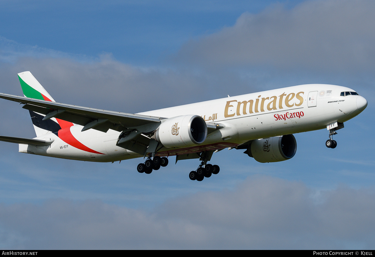 Aircraft Photo of A6-EFF | Boeing 777-F1H | Emirates SkyCargo | AirHistory.net #94440