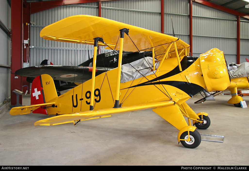 Aircraft Photo of G-AXMT / U-99 | Bücker Bü 133C Jungmeister | Switzerland - Air Force | AirHistory.net #94605