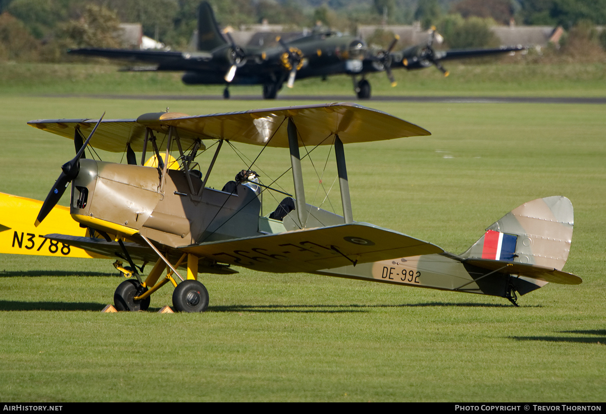Aircraft Photo of G-AXXV / DE992 | De Havilland D.H. 82A Tiger Moth | UK - Air Force | AirHistory.net #94681