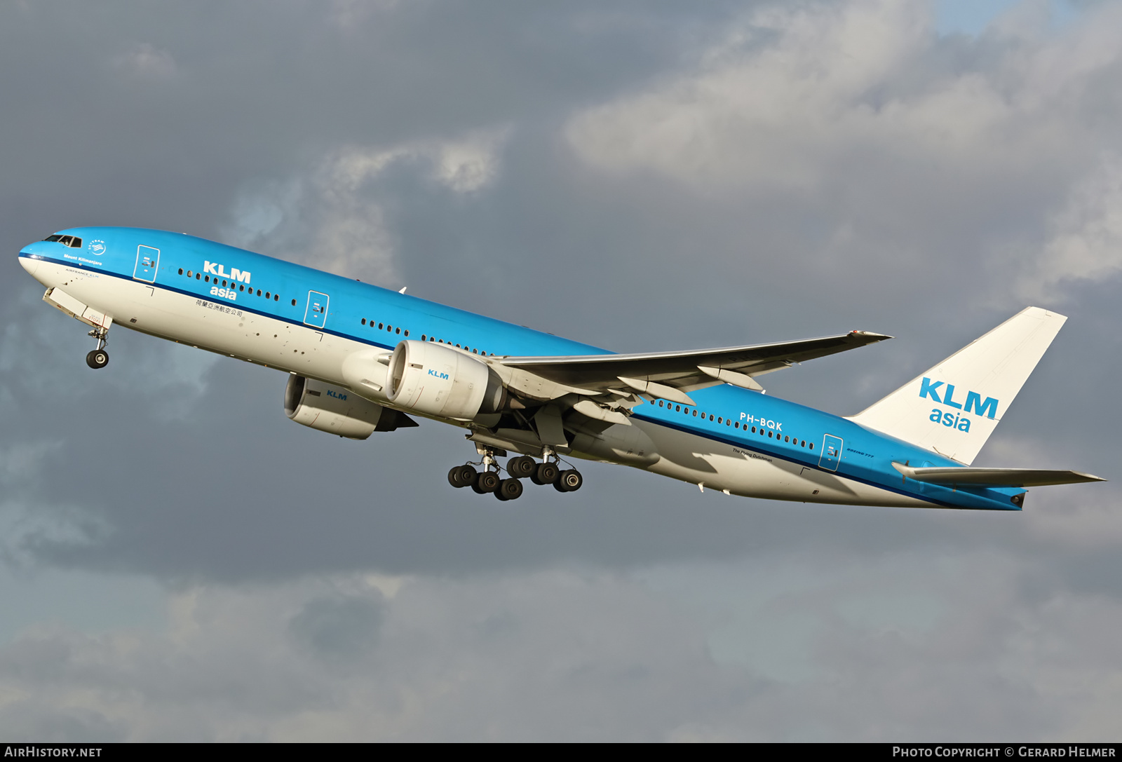 Aircraft Photo of PH-BQK | Boeing 777-206/ER | KLM Asia | AirHistory.net #94718