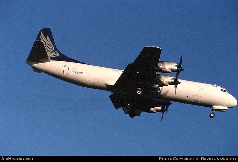 Aircraft Photo of EI-CHZ | Lockheed L-188C(F) Electra | Hunting Cargo Airlines | AirHistory.net #94900