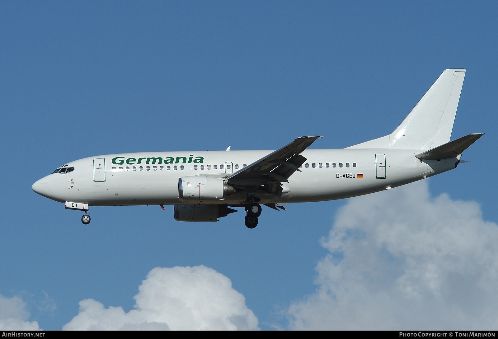 Aircraft Photo of D-AGEJ | Boeing 737-3L9 | Germania | AirHistory.net #95298