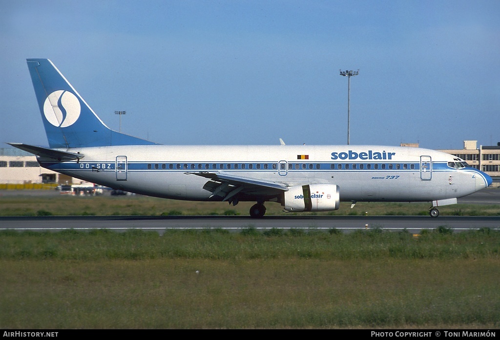 Aircraft Photo of OO-SBZ | Boeing 737-329 | Sobelair | AirHistory.net #95306