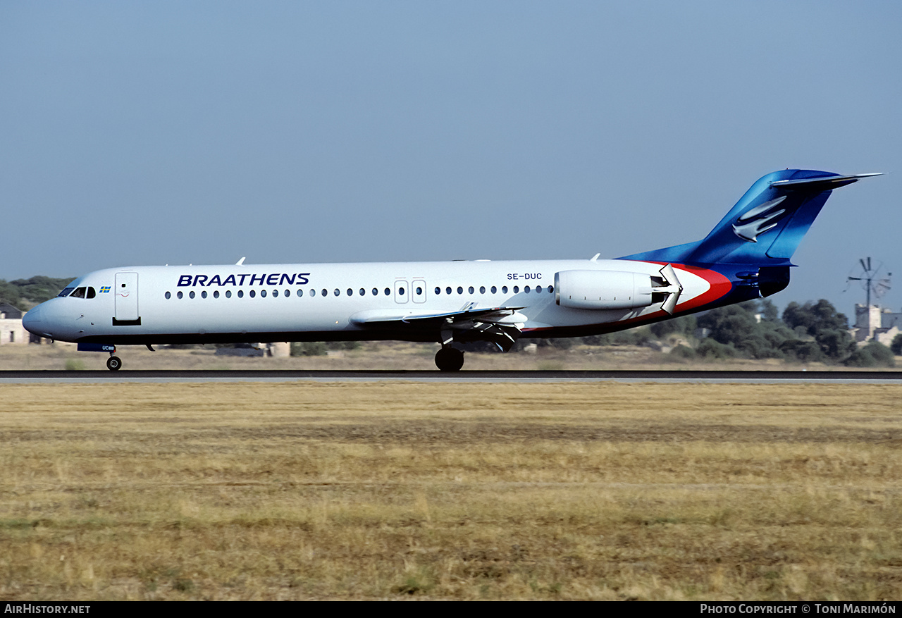 Aircraft Photo of SE-DUC | Fokker 100 (F28-0100) | Braathens | AirHistory.net #95309