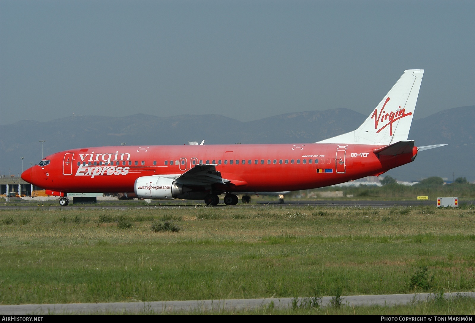 Aircraft Photo of OO-VEF | Boeing 737-430 | Virgin Express | AirHistory.net #95446