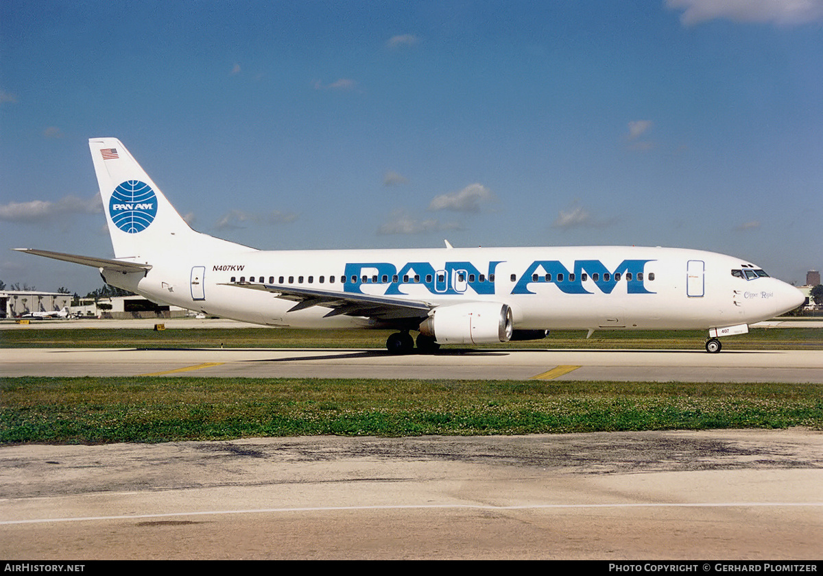 Aircraft Photo of N407KW | Boeing 737-4Q8 | Pan American Airways - Pan Am | AirHistory.net #95993