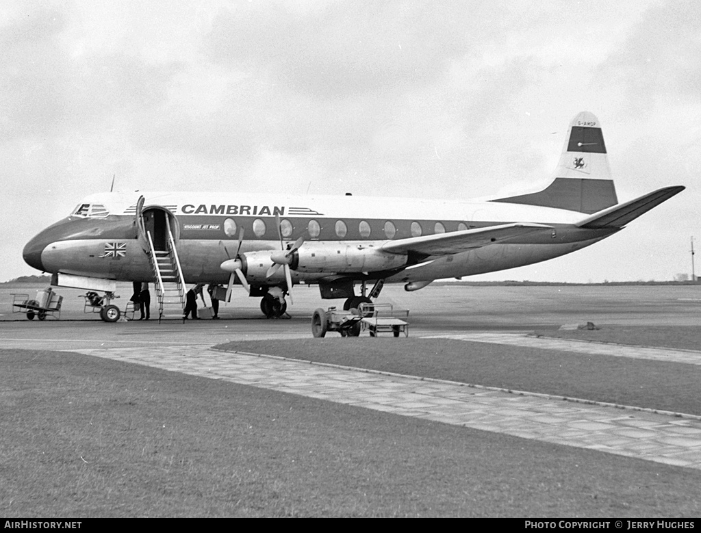 Aircraft Photo of G-AMOP | Vickers 701 Viscount | Cambrian Airways | AirHistory.net #96228