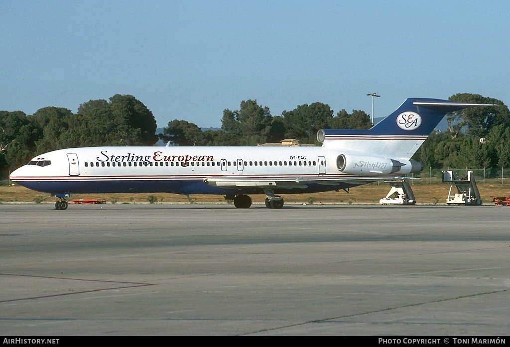 Aircraft Photo of OY-SAU | Boeing 727-2J4/Adv(RE) Super 27 | Sterling European Airlines | AirHistory.net #96933