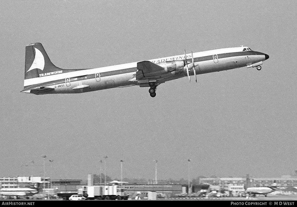 Aircraft Photo of G-AWSC | Canadair CL-44D4-1 | Tradewinds Airways | AirHistory.net #97131