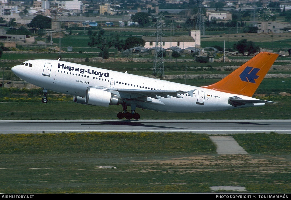 Aircraft Photo of D-APOM | Airbus A310-304 | Hapag-Lloyd | AirHistory.net #97291