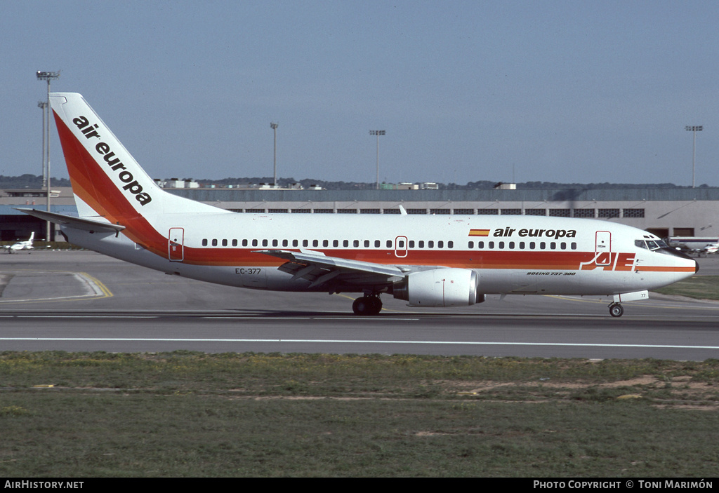 Aircraft Photo of EC-377 | Boeing 737-3Y0 | Air Europa | AirHistory.net #97312