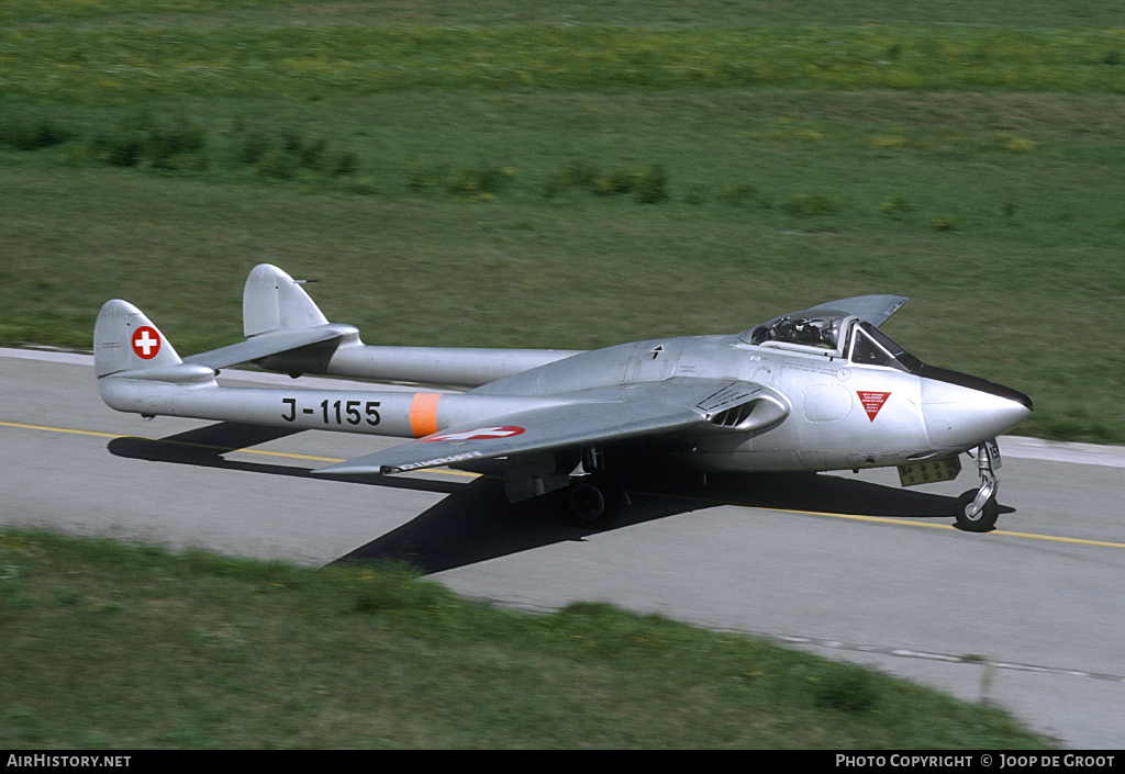 Aircraft Photo of J-1155 | De Havilland D.H. 100 Vampire FB6 | Switzerland - Air Force | AirHistory.net #97366