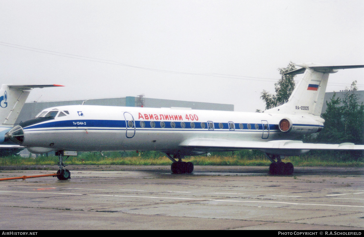 Aircraft Photo of RA-65935 | Tupolev Tu-134A-3 | Airlines 400 Air Charter | AirHistory.net #97596